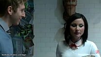 Professor Danny Wylde brings hot brunette student Veruca James in basement and introduces her bdsm toys then binds and anal fucks her with big cock